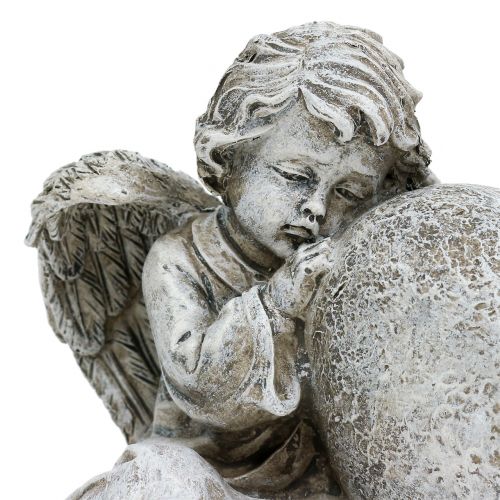 Floristik24 Angel with heart gray 11.5cm × 9cm × 6.5cm 2pcs