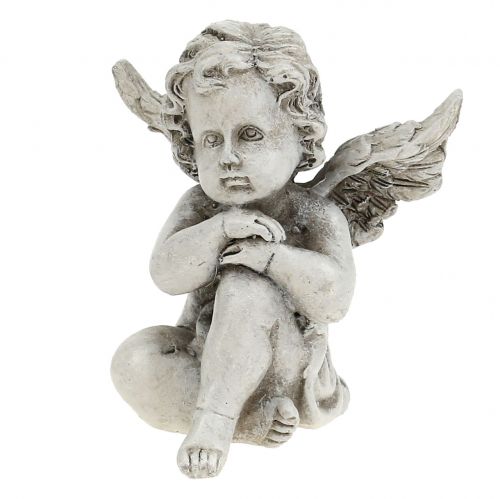 Floristik24 Angel figures grey 9cm 3 pieces