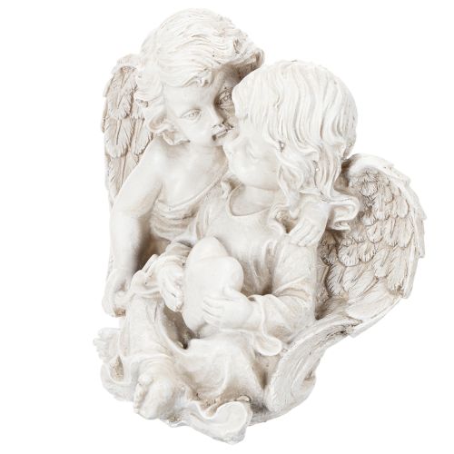 Angel Sculpture – Child Angel Pair with Heart, 24cm | Floristik24.co.uk