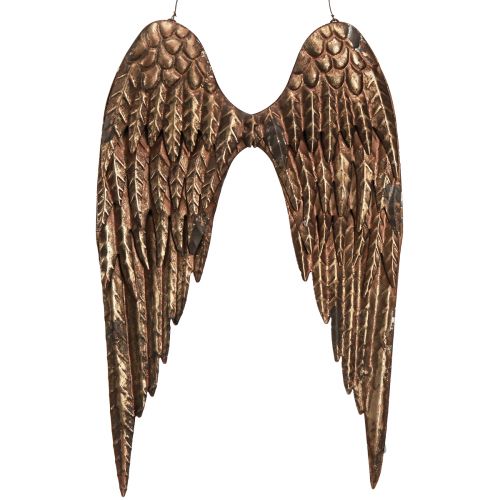 Floristik24 Angel wings for hanging metal antique look gold 24×37cm