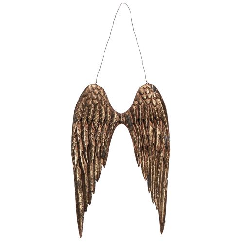 Floristik24 Angel wings for hanging metal antique look gold 24×37cm