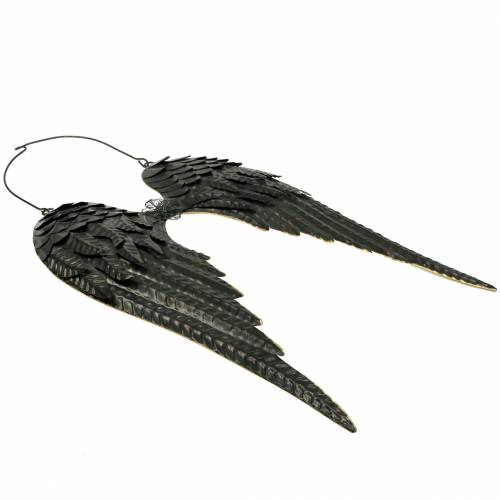 Floristik24 Wall Decoration Angel Wing Black 34cm x 47.5cm