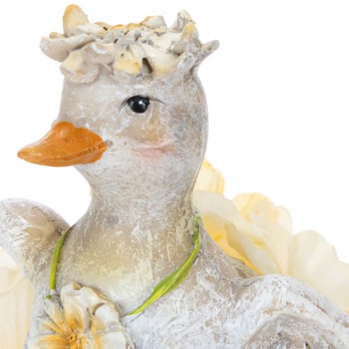 Product Decorative duck figurine in a floral dress, spring, detailed summer decoration accessory, 11cm, 2 pieces