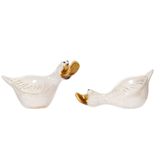 Product Ceramic duck decorative figure for the perfect eye-catcher in the living room, 13cm, 2 pieces
