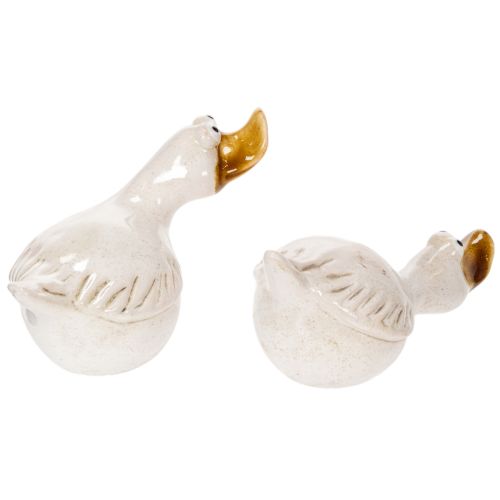 Product Ceramic duck decorative figure for the perfect eye-catcher in the living room, 13cm, 2 pieces