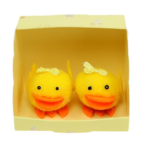 Floristik24 Duck yellow flocked 5cm decoration set