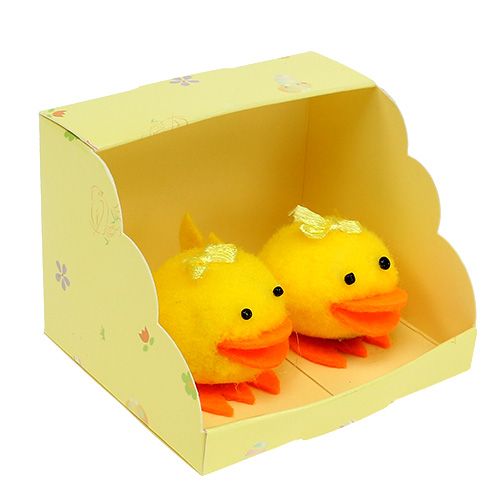 Floristik24 Duck yellow flocked 5cm decoration set