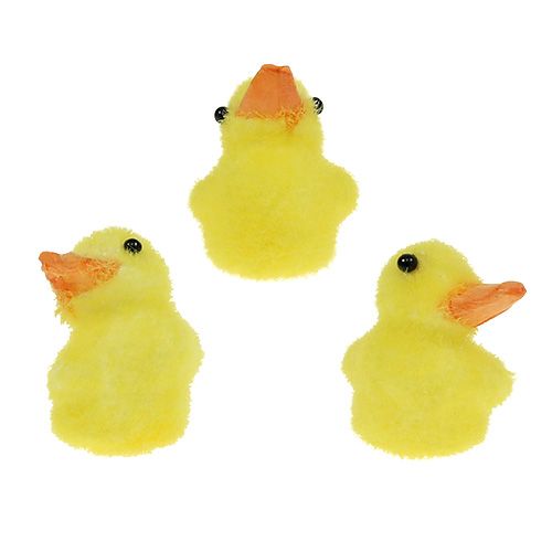 Floristik24 Duck mini 4cm flocked yellow 12pcs