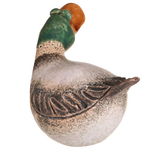 Product Duck Decoration Ceramic Spring Drake Brown Green L15cm 2 Pcs