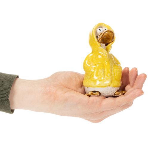 Product Duck figurines, raincoat ceramic figures for fun balcony and garden decoration, 11cm, 4 pieces
