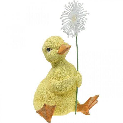 Spring decoration, ducklings with dandelion, decorative figure H13.5cm