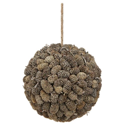 Product Alder cone decorative ball for hanging, white washed, 20 cm