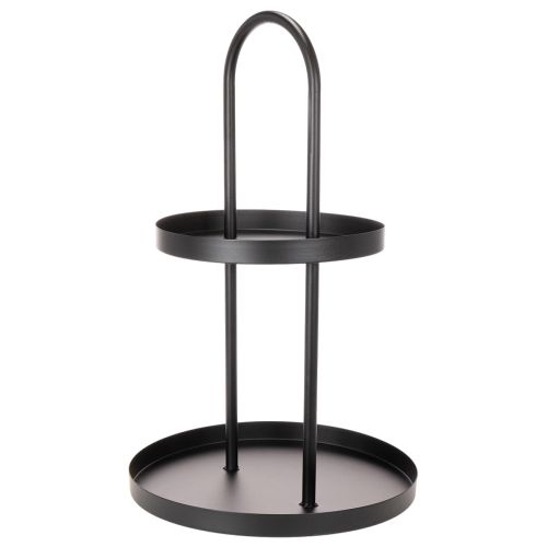 Round Metal Two-Tiered Decorative Tray Black 58cm | Floristik24.co.uk
