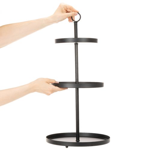 Three-Tier Metal Stand for Table Decoration, Black, 61cm | Floristik24.co.uk
