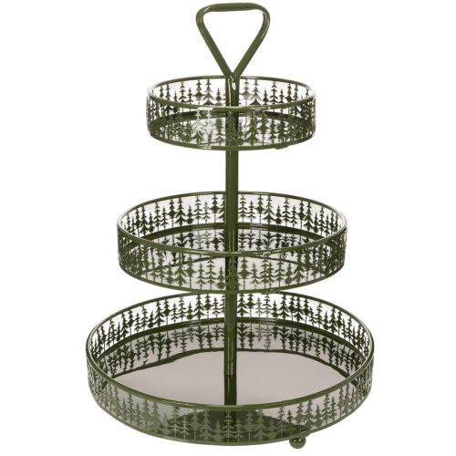 Green Metal Three-Tier Stand with Fir Tree Design – 49cm Tall buy online | Floristik24.co.uk