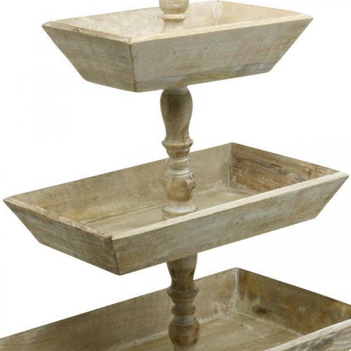 Floristik24 Cake stand large whitened wood table decoration shop window decoration 62x50x31cm