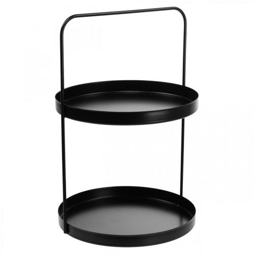 Product Cake stand decorative tray table shelf metal black H30cm Ø20cm