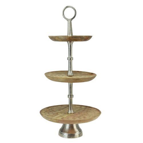 Floristik24 Cake stand mango wood natural table decoration Ø19/23/28cm H55cm