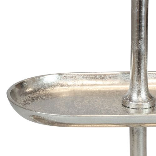 Floristik24 Cake stand vintage metal silver table decoration 2 tier 52×16×39cm