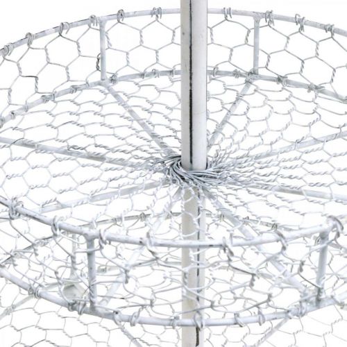 Floristik24 Cake stand made of lattice baskets, metal decoration washed white Shabby Chic H54cm Ø30/25/20cm