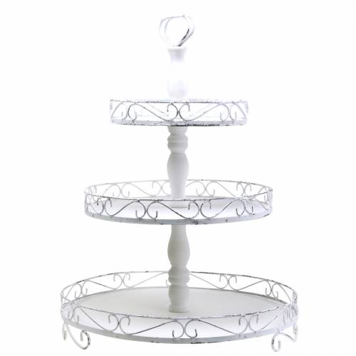 Floristik24 Etagere white antique metal 3-tier H68cm