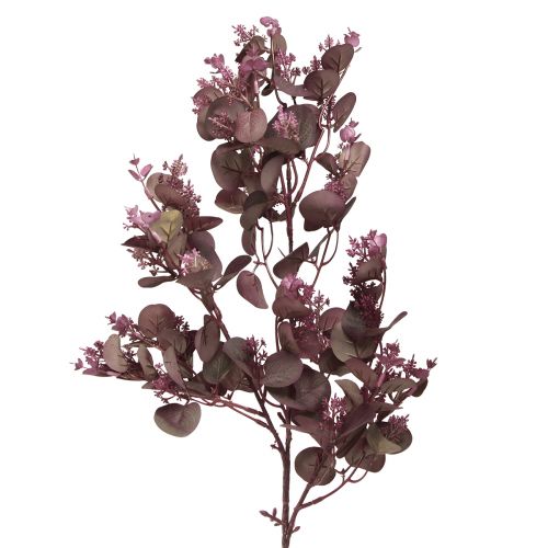 Product Decorative artificial branch Eucalyptus branch burgundy 66cm 2pcs