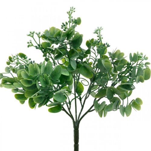 Floristik24 Wedding Decoration Artificial Eucalyptus Branches with Blossoms Decoration Bouquet Green, White 26cm