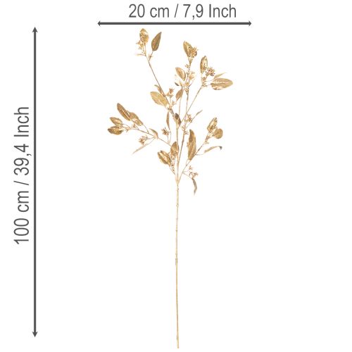 Artificial Eucalyptus Stem Decorative Branch for Vase 100cm Gold | Floristik24.co.uk
