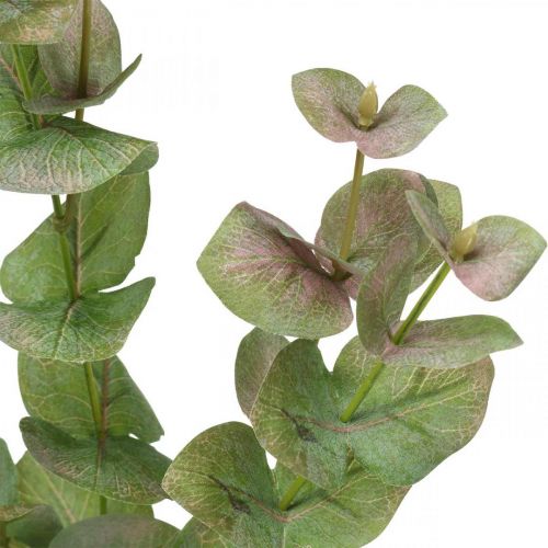 Product Artificial eucalyptus branch deco green plant green, pink 75cm