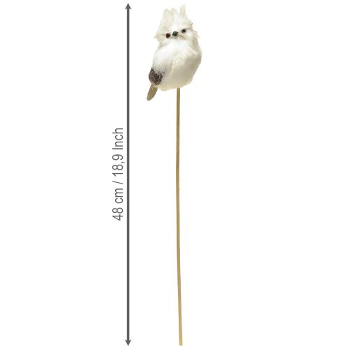 Product Owl on the rod white 9cm L48cm