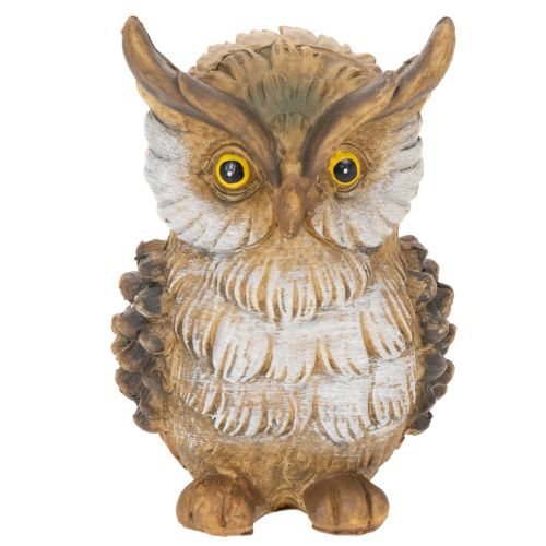 Sitting Owl Figurine in Brown and White - 11cm Decorative Ornament | Floristik24.co.uk