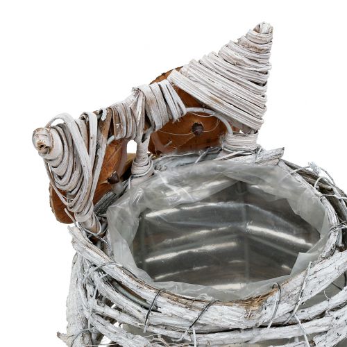 Owl for planting White 23cm