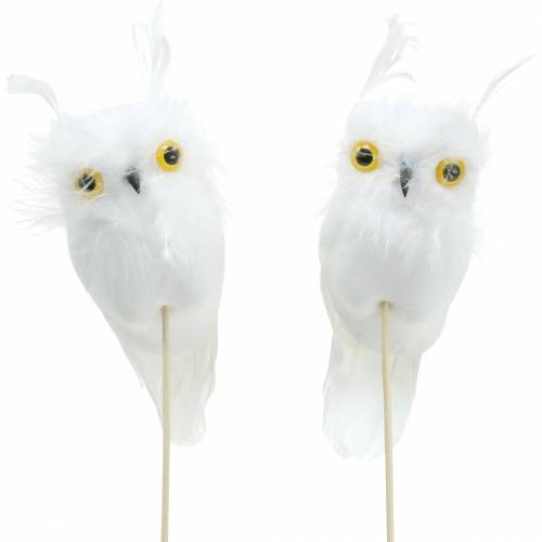 Product Deco plug owl white 10cm 2pcs