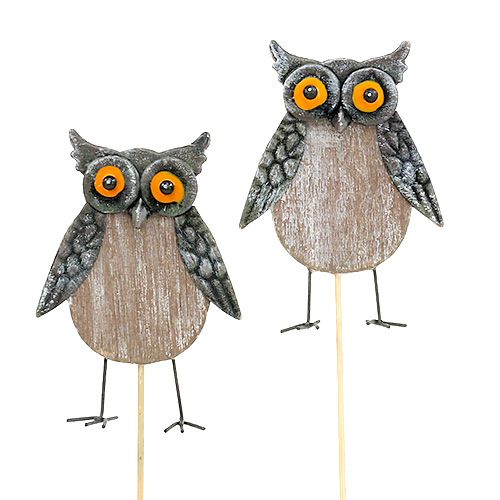 Floristik24 Owl flower plug 10cm 4pcs