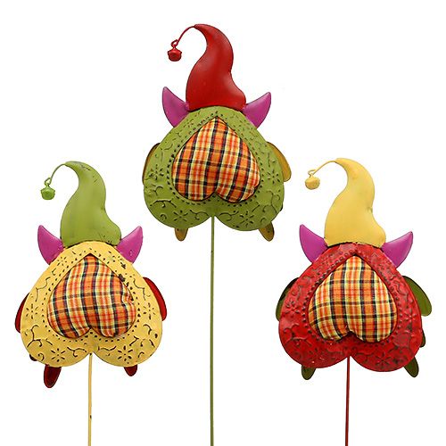 Floristik24 Owl as a flower plug Multicolored 16cm L48cm 3pcs