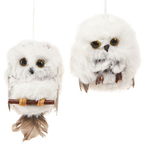 Product Owl Decoration Owl Figures for Hanging White Grey 6cm 4pcs