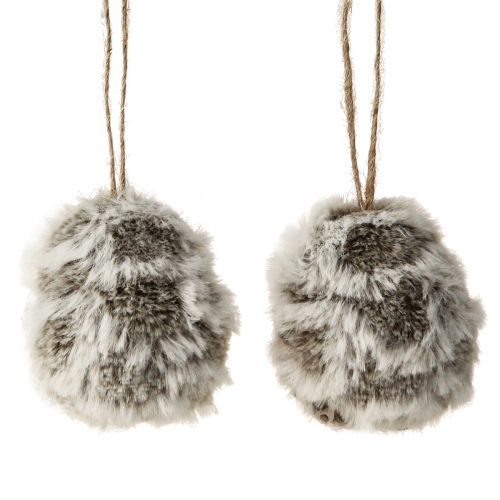 Product Owl Decoration Owl Chick for Hanging White Brown 6cm 4 Pcs