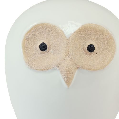 Product Owl decorative figures ceramic forest animal decoration white 11.5cm