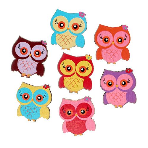 Floristik24 Scatter owls 2cm multicolored 100p