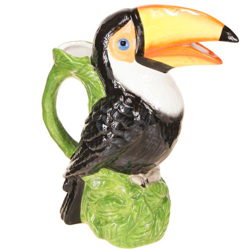 Product Exotic Decorative Vase Toucan Ceramic Figure Colorful 20×10×24cm