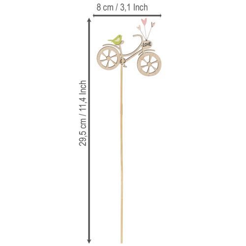 Product Wooden stakes with bicycle motif for a spring-like romantic atmosphere in the living room, 8cm, 12 pieces