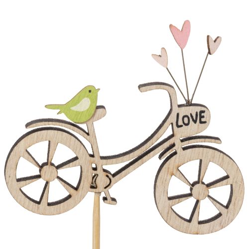 Product Wooden stakes with bicycle motif for a spring-like romantic atmosphere in the living room, 8cm, 12 pieces