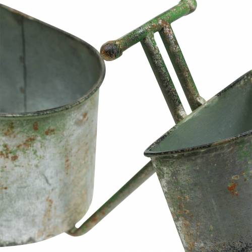 Floristik24 Flower pot bicycle zinc gray, green 40 × 14 × 21cm