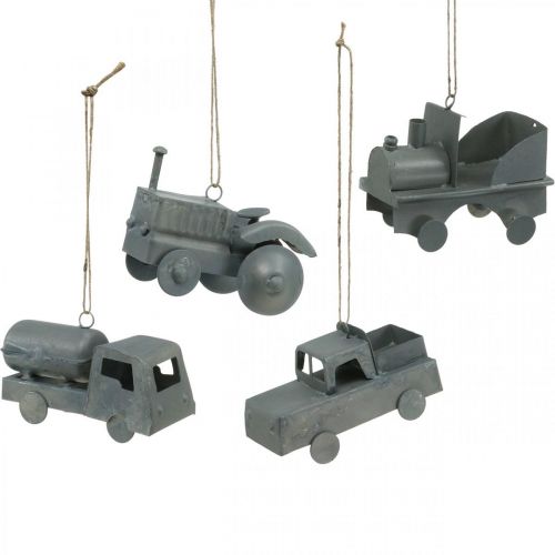 Floristik24 Vehicles metal to hang sorted 9-10cm 4pcs