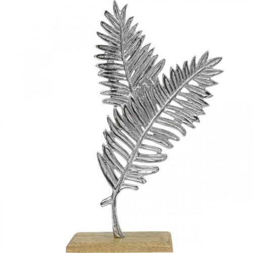 Product Table decoration metal decoration fern silver wood H54cm W37cm