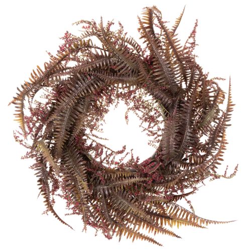 Artificial Autumn Wreath with Fern Branches 35cm