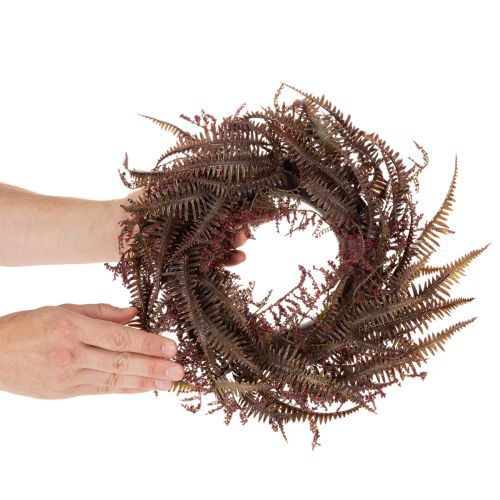 Artificial Autumn Wreath with Fern Branches 35cm | Floristik24.co.uk