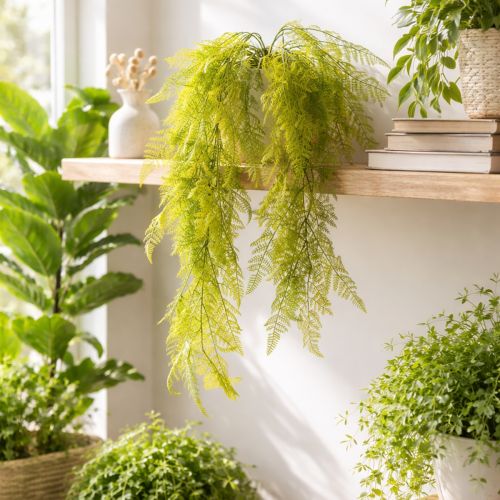 Product Artificial fern hanging plant, decorative eye-catcher for interiors, modern accents, 80cm