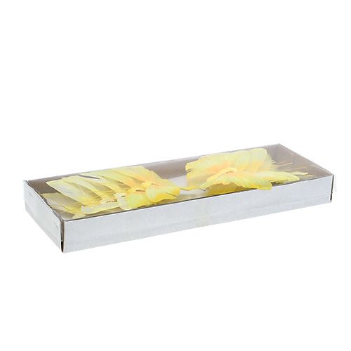 Floristik24 Feather Butterfly 10cm Yellow 12pcs