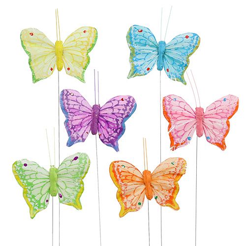Floristik24 Spring butterfly 6cm assorted colors - 24pcs